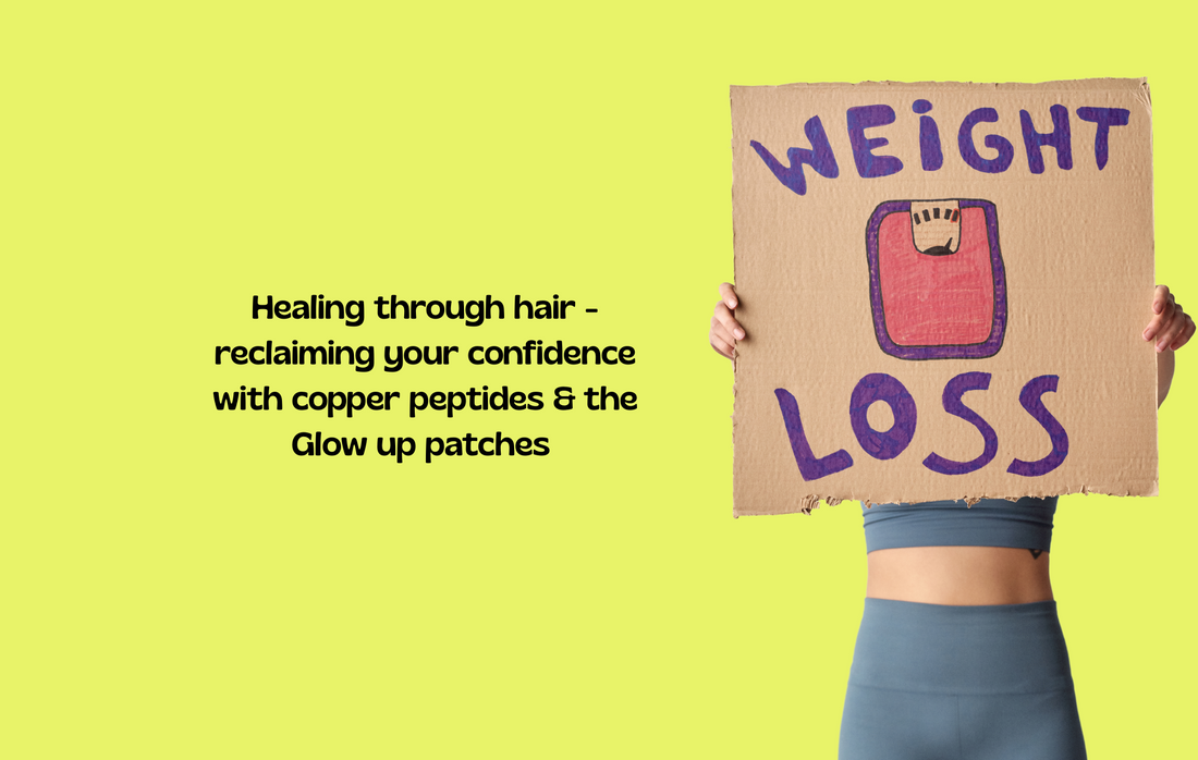 Glow Up patch supports hair regrowth after weight loss.