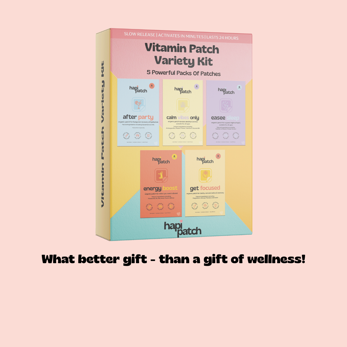 The Hapi Patch Vitamin Patch Variety Kit—save £20!—features five vitamin patch types, including energy and stress relief patches. Gift wellness with this perfect set!.