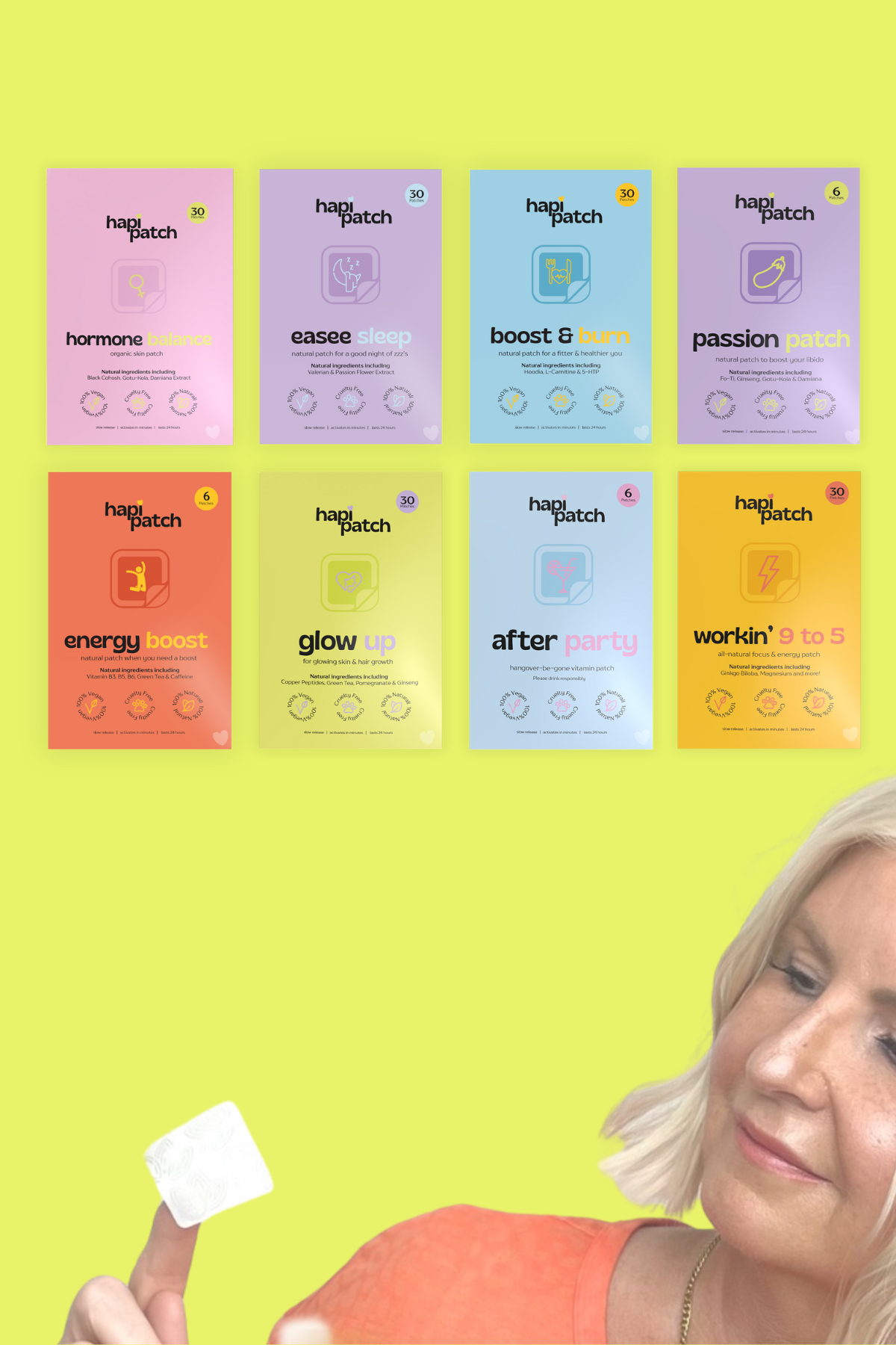 Our collection of transdermal vitamin patches to help improve your health and life. From boosting your energy to clearing spots. 