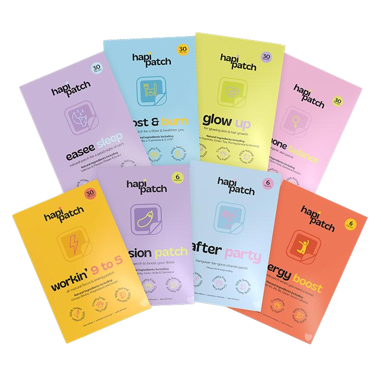 HapiPatch's collection of simple, yet effective vitamin patches. Just peel, apply and go on with your day whilst you reap the benefits. 
