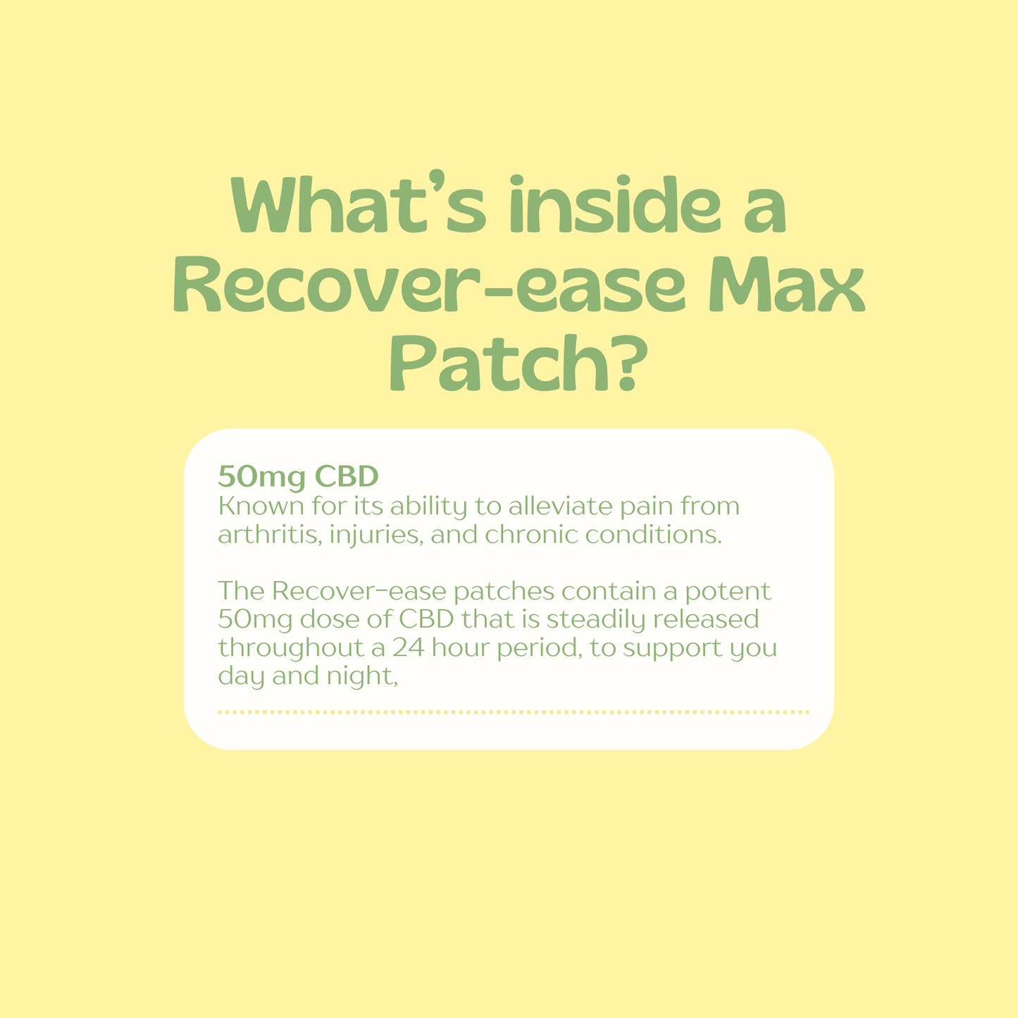 Recover-ease CBD Patch (MAX strength)