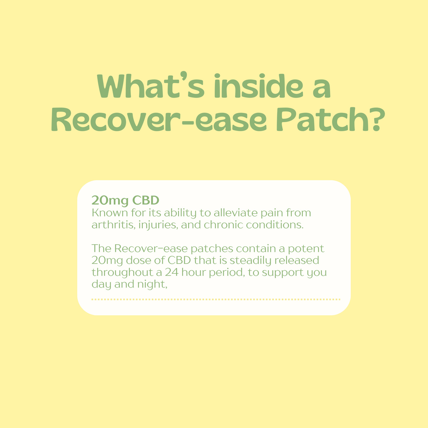 Recover-ease Patch (20mg)