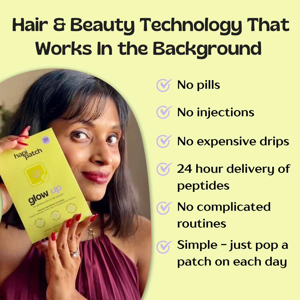Glow Up Patches, for glowing skin & hair growth - Hapi Patch HapiPatch Glow Up Patches, for glowing skin & hair growth - Hapi Patch HapiPatch
